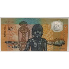 AUSTRALIA 1988 . TEN 10 DOLLARS BANKNOTE FRASER/JOHNSTON . LAST PREFIX AB57